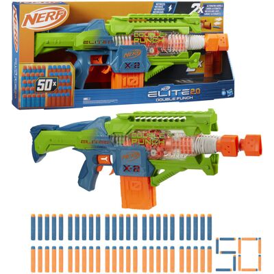 Hasbro Nerf, wyrzutnia Elite 2.0, Double Punch + 50 strzałek, F6363 Hasbro Nerf, wyrzutnia Elite 2.0, Double Punch + 50 strzałek, F6363