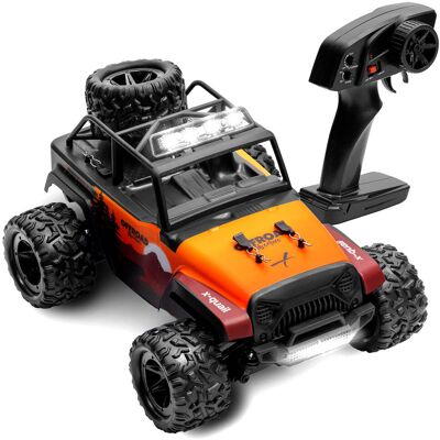 OVERMAX X-Quail Samochód RC Crawler 4x4 25km/h 2x Akumulator Potrójne LED Jazda Na 2 Kołach RTR Pomarańczowy OVERMAX X-Quail Samochód RC Crawler 4x4 25km/h 2x Akumulator Potrójne LED Jazda Na 2 Kołach RTR Pomarańczowy