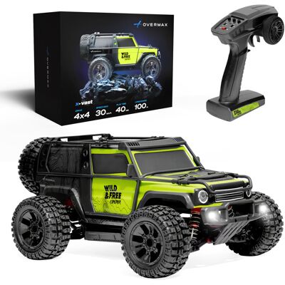 OVERMAX X-Vast Samochód RC Crawler 4x4 30km/h 2x Akumulator LED Jazda Na 2 Kołach Skala 1:10 Zielony OVERMAX X-Vast Samochód RC Crawler 4x4 30km/h 2x Akumulator LED Jazda Na 2 Kołach Skala 1:10 Zielony