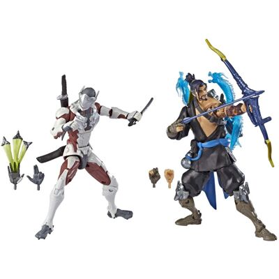Hasbro Overwatch Ultimates Series Hanzo i Genji dwupak figurki akcji wielkości 15 cm do kolekcjonowania z akcesoriami – gry wideo postaci Blizzard Hasbro Overwatch Ultimates Series Hanzo i Genji dwupak figurki akcji wielkości 15 cm do kolekcjonowania z akcesoriami – gry wideo postaci Blizzard