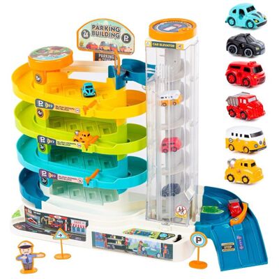 Kinderplay Parking Garaż Samochodowy Z Windą Ze Światłem I Dźwiękiem Auta Zakręcony Kinderplay Parking Garaż Samochodowy Z Windą Ze Światłem I Dźwiękiem Auta Zakręcony