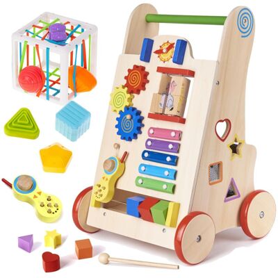 Trifland Pchacz Drewniany Chodzik Kostka Edukacyjna Gra 6W1 Montessori Sorter Klocki Trifland Pchacz Drewniany Chodzik Kostka Edukacyjna Gra 6W1 Montessori Sorter Klocki