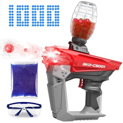 Inny producent Pistolet na kulki żelowe automat CS-001 czerwony 1000 kulek + okulary Inny producent Pistolet na kulki żelowe automat CS-001 czerwony 1000 kulek + okulary