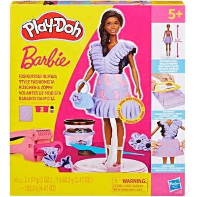 Hasbro Play-Doh Barbie Projektantka Modne falbanki Lalka z akcesoriami G13595L0 Hasbro Play-Doh Barbie Projektantka Modne falbanki Lalka z akcesoriami G13595L0
