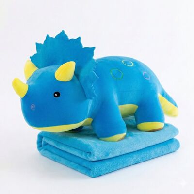 Bezmarkowe PLUSZOWY DINOZAUR TRICERATOPS 50CM NIEBIESKI Z KOCYKIEM 100X150 CM Bezmarkowe PLUSZOWY DINOZAUR TRICERATOPS 50CM NIEBIESKI Z KOCYKIEM 100X150 CM