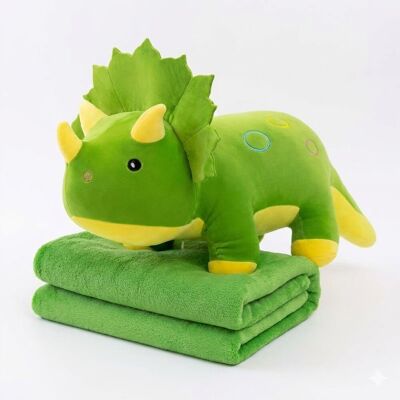 Bezmarkowe PLUSZOWY DINOZAUR TRICERATOPS 50CM ZIELONY Z KOCYKIEM 100X150 CM Bezmarkowe PLUSZOWY DINOZAUR TRICERATOPS 50CM ZIELONY Z KOCYKIEM 100X150 CM