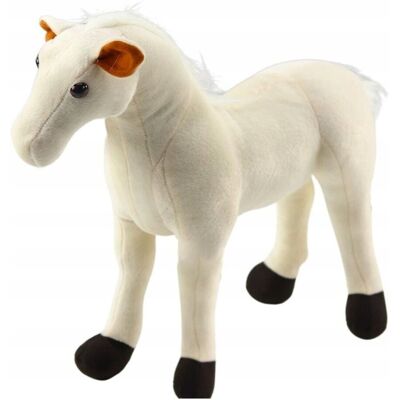 Lean Toys Pluszowy Koń Pluszak Maskotka Przytulanka Biały 40cm x 37cm Lean Toys Pluszowy Koń Pluszak Maskotka Przytulanka Biały 40cm x 37cm
