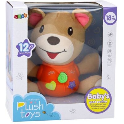 Lean Toys Pluszowy Miś Interaktywny Pluszak Pomarańczowy Grający 23 Cm Lean Toys Pluszowy Miś Interaktywny Pluszak Pomarańczowy Grający 23 Cm