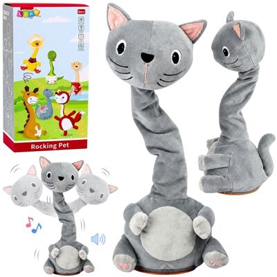 Lean Toys Pluszowy Tańczący Kot Zabawka Interaktywna Muzyczna Dźwięki Maskotka Szary Lean Toys Pluszowy Tańczący Kot Zabawka Interaktywna Muzyczna Dźwięki Maskotka Szary