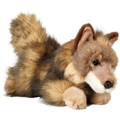 Pluszowy wilczek leżący Uni-Toys 27 cm – realistyczna maskotka eco friendly Pluszowy wilczek leżący Uni-Toys 27 cm – realistyczna maskotka eco friendly