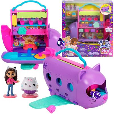 Mattel Polly Pocket Kotolot Zestaw Samolot 2 Lalki i Akcesoria HWP19 + Figurka Gabi i Łakotek Mattel Polly Pocket Kotolot Zestaw Samolot 2 Lalki i Akcesoria HWP19 + Figurka Gabi i Łakotek