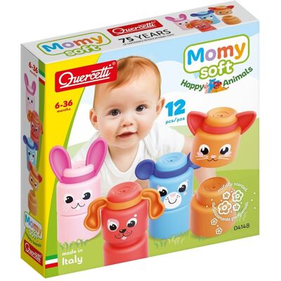Dante Quercetti, Miękki klocki Momy, szczęśliwe zwierzęta, 12 el. Dante Quercetti, Miękki klocki Momy, szczęśliwe zwierzęta, 12 el.
