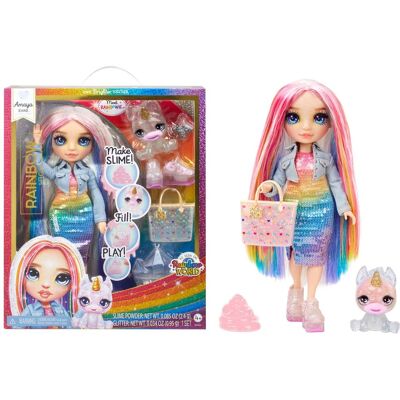 Rainbow High Amaya, zestaw Rainbow with Slime Kit & Pet, 11-calowa lśniąca, ruchoma lalka z własnym szlamem, magiczny Yeti Pet, akcesoria do zabawy,.. Rainbow High Amaya, zestaw Rainbow with Slime Kit & Pet, 11-calowa lśniąca, ruchoma lalka z własnym szlamem, magiczny Yeti Pet, akcesoria do zabawy,..