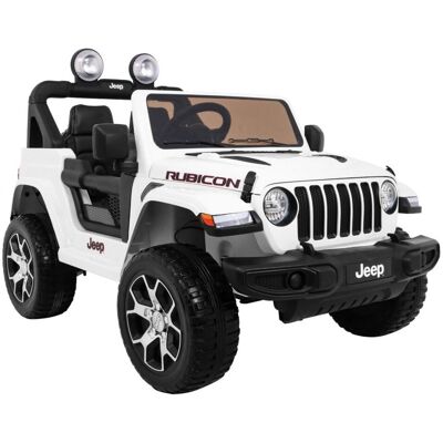 Ramiz, pojazd na akumulator Jeep Wrangler RUBICON, biały Ramiz, pojazd na akumulator Jeep Wrangler RUBICON, biały