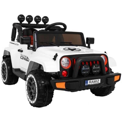 Ramiz, pojazd na akumulator Jeep Full Time, biały Ramiz, pojazd na akumulator Jeep Full Time, biały