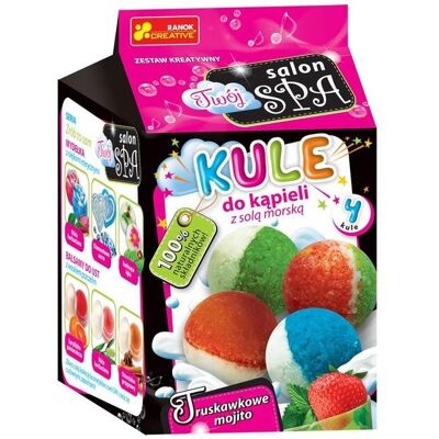 Ranok-Creative, Kule do kąpieli z solą morską, Truskawkowe mojito, zestaw Ranok-Creative, Kule do kąpieli z solą morską, Truskawkowe mojito, zestaw