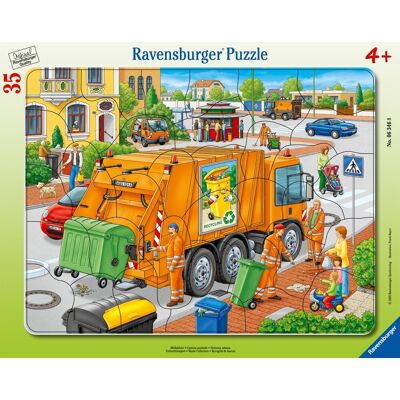 Ravensburger Puzzle 6346 Śmieciarka 35 Elementów Puzzle Dla Dzieci W Ramce (6346) Unikalne Elementy, Technologia Softclick - Klocki Pasują Idealnie Ravensburger Puzzle 6346 Śmieciarka 35 Elementów Puzzle Dla Dzieci W Ramce (6346) Unikalne Elementy, Technologia Softclick - Klocki Pasują Idealnie