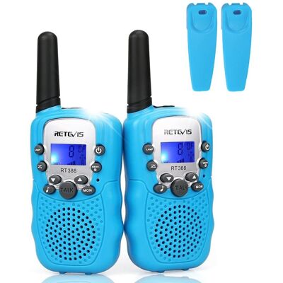 Retevis RT388 Walkie Talkie dla dzieci, zabawka o dużym zasięgu, dla 3-12 lat, 8-kanałowa latarka LCD, prezent na kemping, przygody, wędrówki (1 par.. Retevis RT388 Walkie Talkie dla dzieci, zabawka o dużym zasięgu, dla 3-12 lat, 8-kanałowa latarka LCD, prezent na kemping, przygody, wędrówki (1 par..
