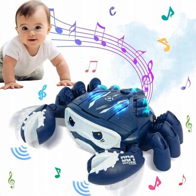CE Robot Interaktywna Sensoryczna Zabawka Dla Dzieci Led+Muzyka Krab Granatowy CE Robot Interaktywna Sensoryczna Zabawka Dla Dzieci Led+Muzyka Krab Granatowy
