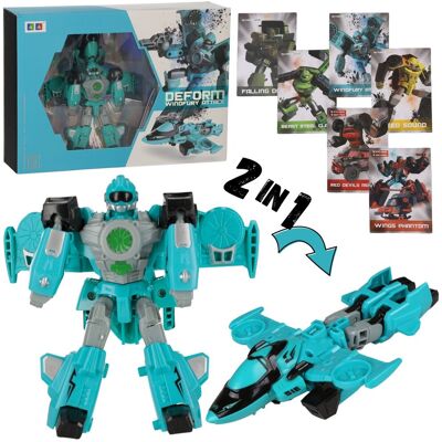 sarcia.eu ROBOT transformujący + KARTY, robot myśliwiec 2w1, zabawka dla dzieci TRANSFORMERS, samolot bojowy 3+ sarcia.eu ROBOT transformujący + KARTY, robot myśliwiec 2w1, zabawka dla dzieci TRANSFORMERS, samolot bojowy 3+
