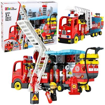 Lean Toys Rozkładany Wóz Strażacki Klocki Figurki Strażaków Światła Dźwięki 94 El. Lean Toys Rozkładany Wóz Strażacki Klocki Figurki Strażaków Światła Dźwięki 94 El.