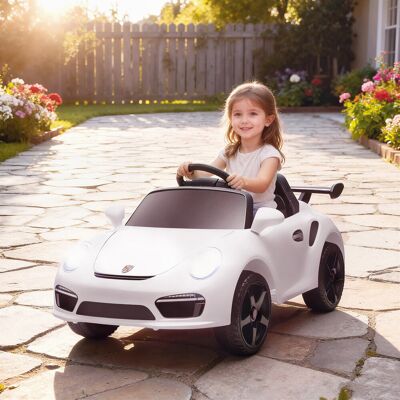 Yulinland Samochód Elektryczny dla Dzieci z Licencją RUF CTR 3 Clubsport, Pilotem, Podwójnym Silnikiem, Kółkami Pomocniczymi – Biały Yulinland Samochód Elektryczny dla Dzieci z Licencją RUF CTR 3 Clubsport, Pilotem, Podwójnym Silnikiem, Kółkami Pomocniczymi – Biały