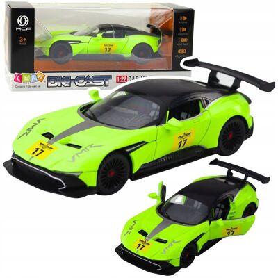 Lean Toys Samochód Sportowy Z Napędem Pull-Back Światła Dźwięki Zielony 1:22 Lean Toys Samochód Sportowy Z Napędem Pull-Back Światła Dźwięki Zielony 1:22