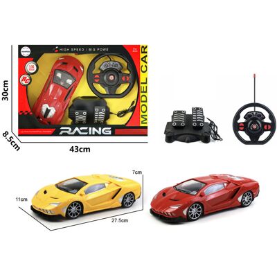 Mamido Samochód zdalnie sterowany 1:16 model wyścigowy z kierownicą i pedałami czerwony Mamido Samochód zdalnie sterowany 1:16 model wyścigowy z kierownicą i pedałami czerwony
