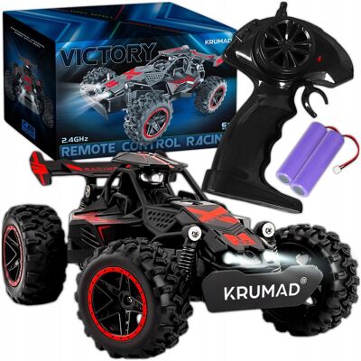KRUMAD Samochód Zdalnie Sterowany Dla Dzieci Auto Rc Terenowy 2,4Ghz 2 Akumulatory KRUMAD Samochód Zdalnie Sterowany Dla Dzieci Auto Rc Terenowy 2,4Ghz 2 Akumulatory
