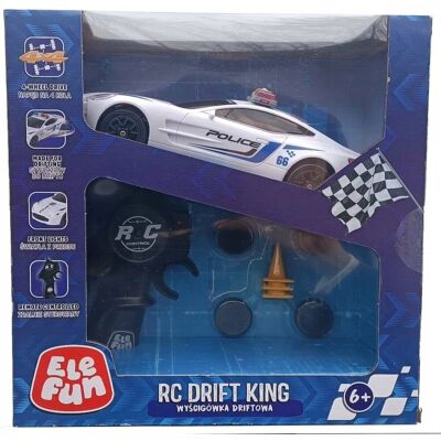 SAMOCHÓD ZDALNIE STEROWANY ELEFUN RADIOWÓZ POLICJA RC DRIFT KING KIEROWNICA SAMOCHÓD ZDALNIE STEROWANY ELEFUN RADIOWÓZ POLICJA RC DRIFT KING KIEROWNICA