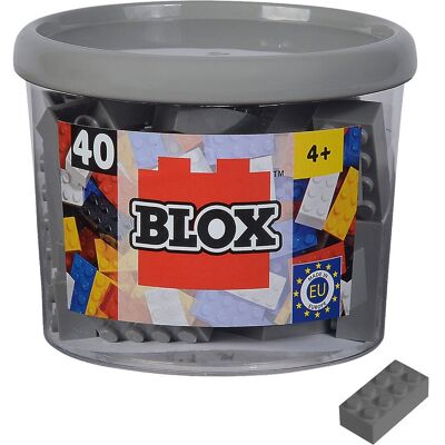 Simba 104114539 Blox, 40 szarych klocków dla dzieci od 3 lat, 8 sztuk, w puszce, wysoka jakość, w pełni kompatybilne z wieloma innymi producentami Simba 104114539 Blox, 40 szarych klocków dla dzieci od 3 lat, 8 sztuk, w puszce, wysoka jakość, w pełni kompatybilne z wieloma innymi producentami