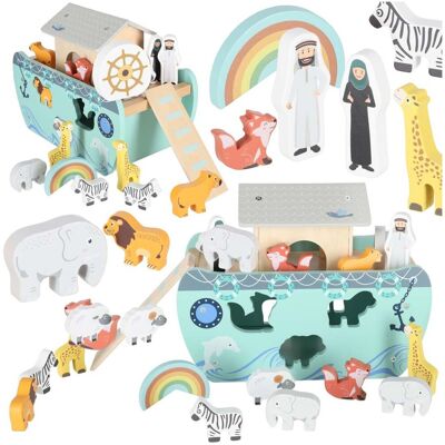Artemis Sorter Drewniany dla Dzieci Arka Noego Zabawka Statek Zwierzęta Figurki Artemis Sorter Drewniany dla Dzieci Arka Noego Zabawka Statek Zwierzęta Figurki