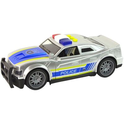 Lean Toys SREBRNE POLICYJNE AUTO ŚWIATŁA DŹWIĘKI Lean Toys SREBRNE POLICYJNE AUTO ŚWIATŁA DŹWIĘKI