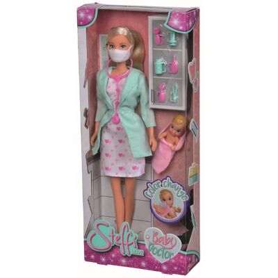 Simba Toys Steffi, lalka Steffi Pediatra z maseczką Simba Toys Steffi, lalka Steffi Pediatra z maseczką