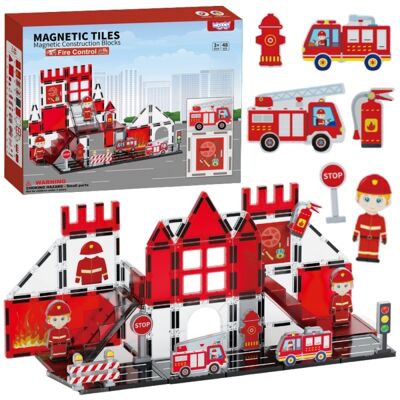 Lean Toys Straż Pożarna dla Dzieci Klocki Magnetyczne Lean Toys Straż Pożarna dla Dzieci Klocki Magnetyczne