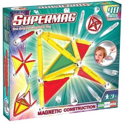 Zestaw Magnetyczny Supermag - 48 Elementów dla 3+ lat Zestaw Magnetyczny Supermag - 48 Elementów dla 3+ lat