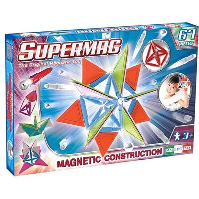 Zestaw magnetyczny Supermag - 67 elementów od 3 lat Zestaw magnetyczny Supermag - 67 elementów od 3 lat