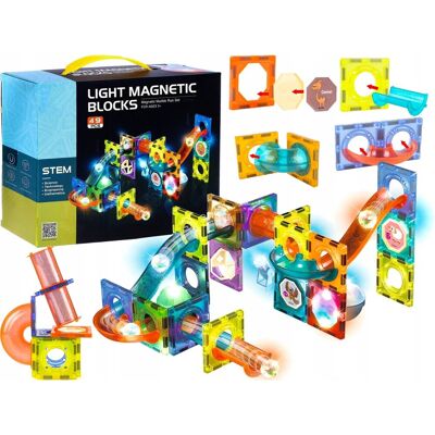 Madej ŚWIECĄCE KLOCKI MAGNETYCZNE 49 elementów TOR KULKOWY dla KULEK Madej ŚWIECĄCE KLOCKI MAGNETYCZNE 49 elementów TOR KULKOWY dla KULEK