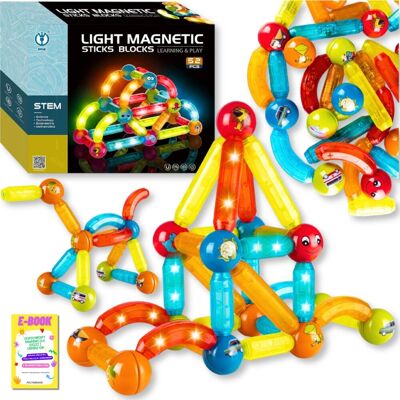 Pltb Świecące Klocki Magnetyczne Konstrukcyjne Edukacyjne Układanka Świecący Tor 52El Prezent Dla Dzieci + Ebook Pltb Świecące Klocki Magnetyczne Konstrukcyjne Edukacyjne Układanka Świecący Tor 52El Prezent Dla Dzieci + Ebook