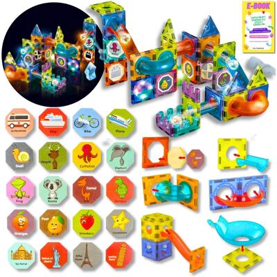 Pltb Świecące Klocki Magnetyczne Konstrukcyjne Edukacyjne Układanka Świecący Tor 75El + Ebook Pltb Świecące Klocki Magnetyczne Konstrukcyjne Edukacyjne Układanka Świecący Tor 75El + Ebook