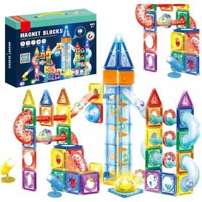 click4toys Świecący Tor Magnetyczny Led Klocki Edukacyjny Dla Dzieci + Winda 134 El click4toys Świecący Tor Magnetyczny Led Klocki Edukacyjny Dla Dzieci + Winda 134 El