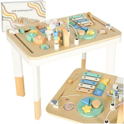 Artemis Tablica Manipulacyjna Drewniana Sensoryczna Stolik Drewniany Montessori 2w1 Artemis Tablica Manipulacyjna Drewniana Sensoryczna Stolik Drewniany Montessori 2w1