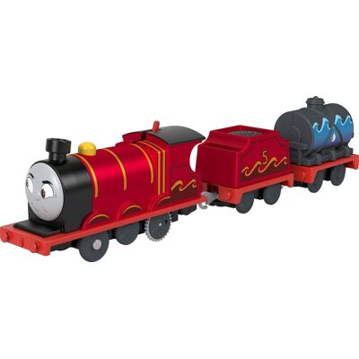 Thomas & Friends Pociąg zabawkowy, silnik Splash Tank James z przetargiem i ładunkiem do przedszkolnej gry kolejowej Thomas & Friends Pociąg zabawkowy, silnik Splash Tank James z przetargiem i ładunkiem do przedszkolnej gry kolejowej