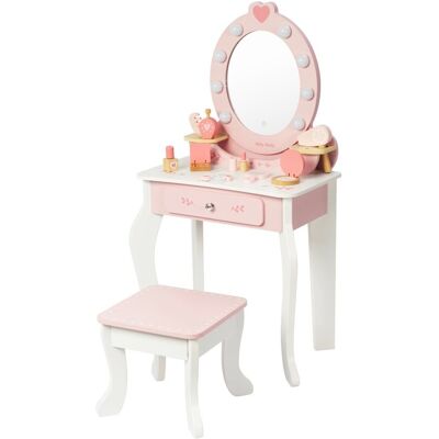 Pozostałe Toaletka dziecięca drewniana z oświetleniem LED akcesoria Elly Milly Mally w kolorze Pink Pozostałe Toaletka dziecięca drewniana z oświetleniem LED akcesoria Elly Milly Mally w kolorze Pink