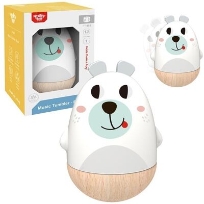 TOOKY TOY Drewniana Grzechotka Zabawka Muzyczna Figurka Miś dla Dzieci TOOKY TOY Drewniana Grzechotka Zabawka Muzyczna Figurka Miś dla Dzieci