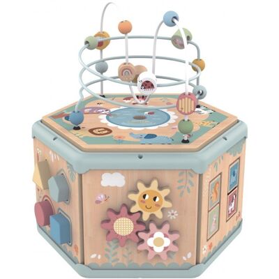 Tooky Toy Interaktywny Drewniany Sześciokąt Montessori Otwierane Pudełko Tooky Toy Interaktywny Drewniany Sześciokąt Montessori Otwierane Pudełko