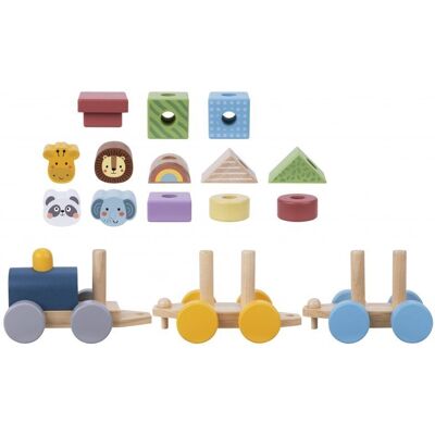TOOKY TOY Kolejka Drewniana ze Zwierzątkami Układanka Montessori TOOKY TOY Kolejka Drewniana ze Zwierzątkami Układanka Montessori