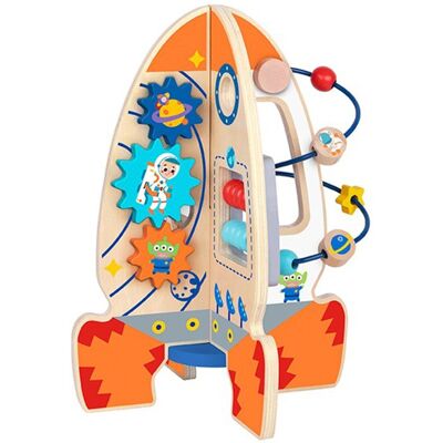 Tooky Toy Tooy Toy Duża Drewniana Zabawka Edukacyjna Wielofunkcyjna Rakieta Tooky Toy Tooy Toy Duża Drewniana Zabawka Edukacyjna Wielofunkcyjna Rakieta