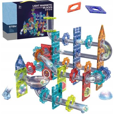 click4toys Tor Magnetyczny Klocki Konstrukcyjne Dla Dzieci Świecący Zestaw Led 120 El click4toys Tor Magnetyczny Klocki Konstrukcyjne Dla Dzieci Świecący Zestaw Led 120 El