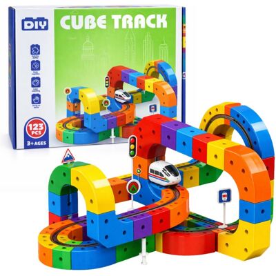 QBI Tor MAGNETYCZNY Pociąg Klocki DLA DZIECI Kolejka Antygrawitacyjna 123 el. QBI Tor MAGNETYCZNY Pociąg Klocki DLA DZIECI Kolejka Antygrawitacyjna 123 el.